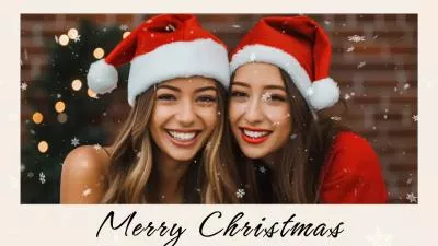 Ai Generated Hug And Smile Snowy Merry Christmas Polaroid Video