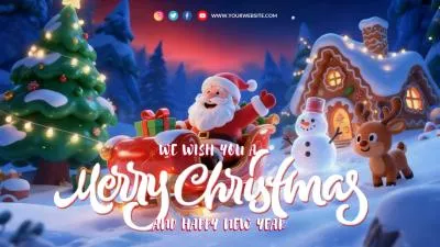 Ai Generated Santa Claus Merry Christmas New Year Holiday Greeting Message Youtube Channel