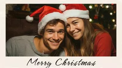 Ai Generated Smile Couple Merry Christmas Photo Polaroid Video