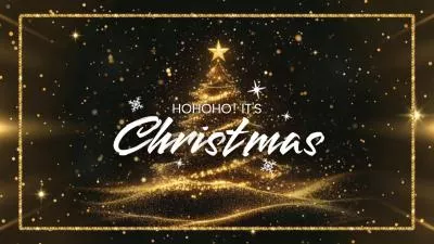 Ai Gold Particle Christmas Decoration Happy New Year Greeting Business Slideshow