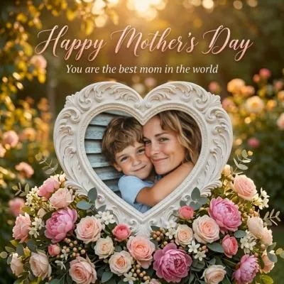 Ai Heart Frame Flowers Mothers Day Family Love Collage Post