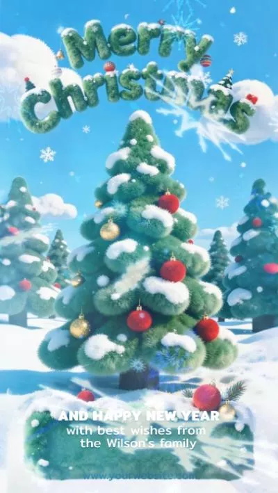 Ai Plush Generated Merry Christmas New Year Holiday Greeting Message Video