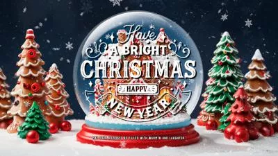 Ai Snow Christmas Crystal Ball Happy New Year Greeting Wishes Business Intro