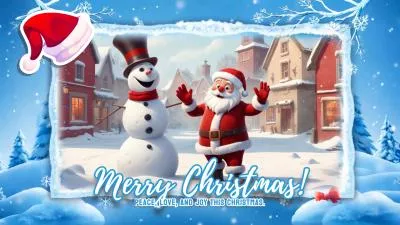 Ai Snow Frame Merry Family Christmas New Year Memories Collage Slideshow