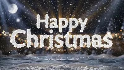 動畫圓形雪花閃光聖誕快樂節日商務賀卡介紹