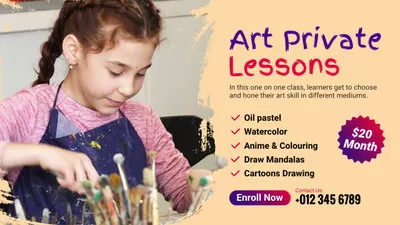 アートクラスの絵画と描画の教育プロモーション