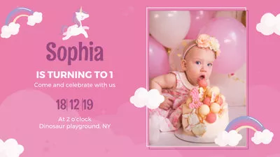 Baby 1st Birthday Invitation