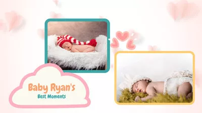 赤ちゃんの写真コラージュ スライドショー