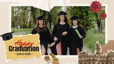  Beige Scrapbook Vintage Graduation Celebration Greeting Photo Collage Slideshow