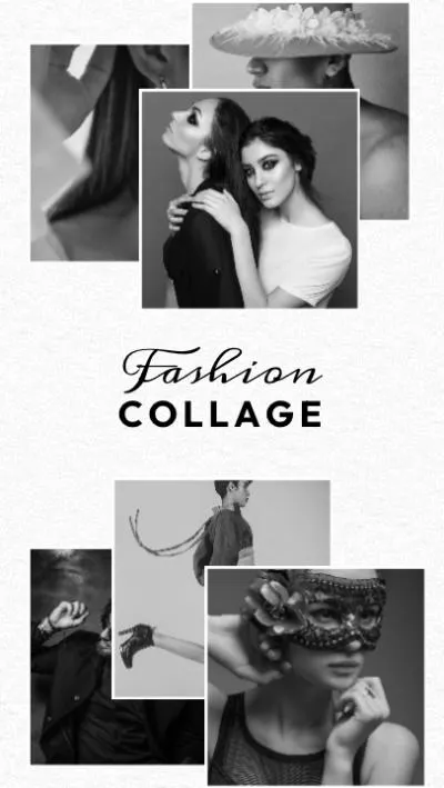 Collage promotionnel en noir et blanc du Lookbook de Vogue New Fashion