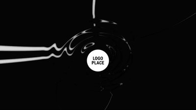 黒と白の水滴のロゴ