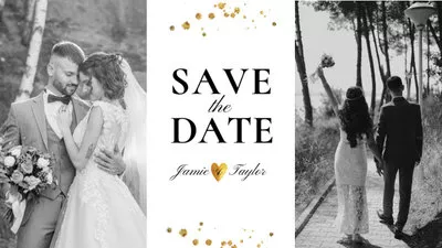 Black and White Wedding Save the Date Slideshow Video