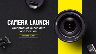 Black and Yellow Camera Product Launch Presentation