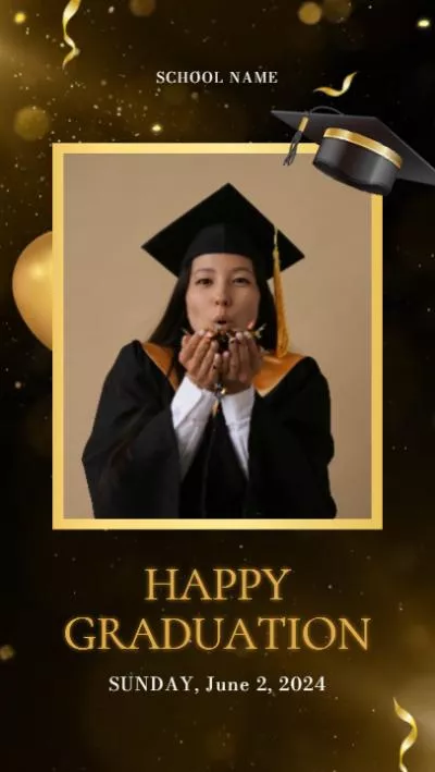 Black Gold Particle Happy University Graduation
