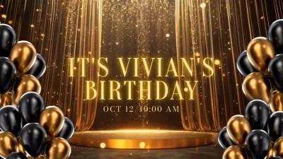 黒金粒子の豪華な60歳の誕生日のお祝いのお祝いフォトコラージュスライドショー