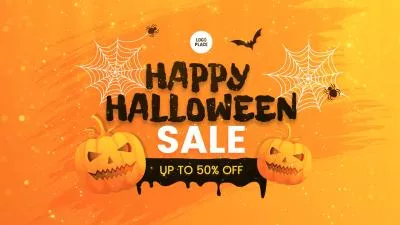 Black Orange Animated Happy Halloween Promo Sale