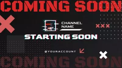 Black Red Glitch Sound Effect Coming Soon Game Livestream