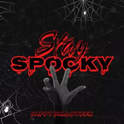  Black Stay Spooky Zombie Hand Blood Spider Web Halloween Instagram Post