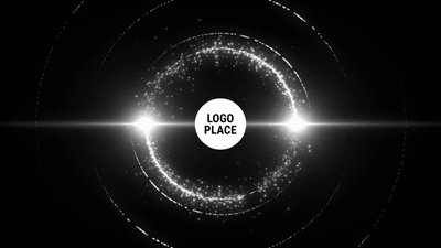 Black White Glittering Rotating Logo