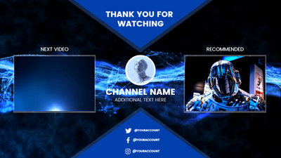 Blue High Tech Youtube Channel Outro