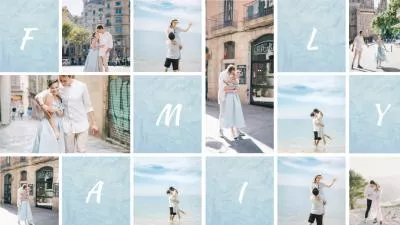 Blue Minimalist Love Story Family Memory Travel Collage Slideshow