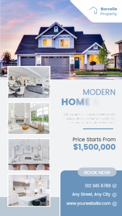 Blue Modern Real Estate Sales