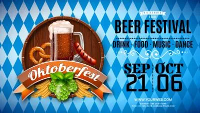 Blue Oktoberfest In Germany Beer Festival Event Promo