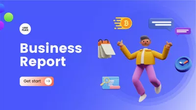 Blue Orange 3d Business Report