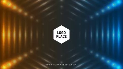  Blue Orange Glowing Neon Game Company Logo Reveal Intro