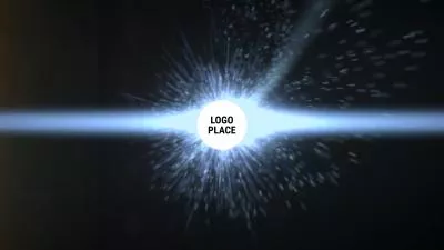 Blue Particle Glow Technology Intro Logo