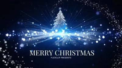 Blue Particle Merry Christmas And 2026 New Year Wish Greeting Photo Slideshow