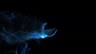 Blue Particle Technology Flying Bird Logo Intro