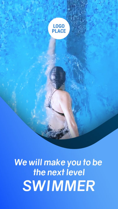 藍色游泳課程促銷