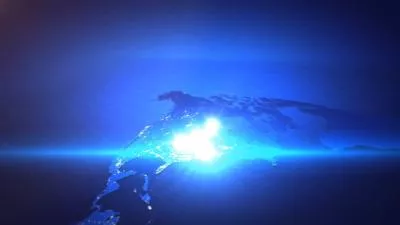 Blue Tech Futuristic Digital Company Timeline Business Corporate Presentation Slideshow Promo