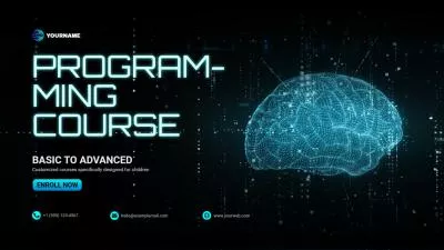 Blue Technology Programming Robotic Course Promotion Advertising