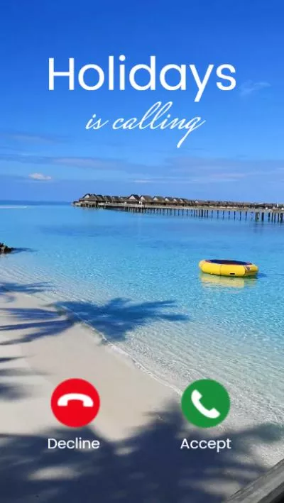  Blue Travel Vacation Incoming Call Instagram Story