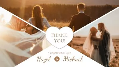 Bokeh Wedding Thank You Note Photo Collage Slideshow