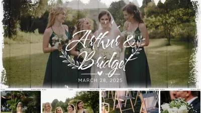 Brush Wedding Save The Date Collage Slideshow