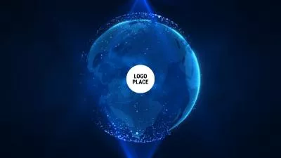Business Futuristic High Tech Particles Global Logo Intro