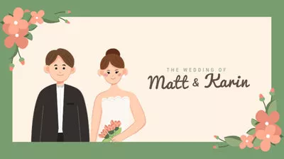 Convite de casamento em desenhos animados