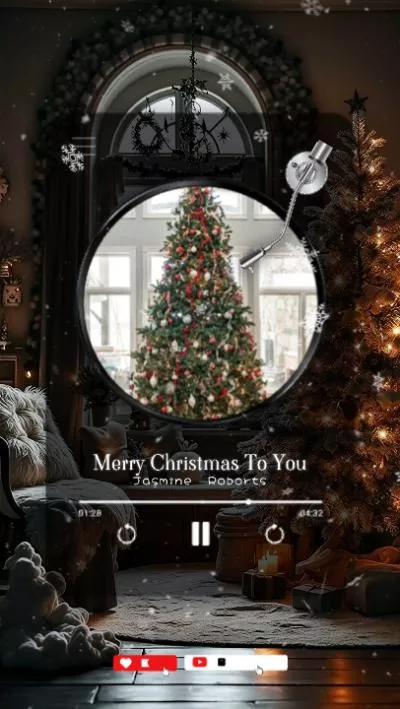 圣诞树节日氛围音乐播放列表社交媒体故事