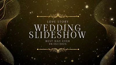 cinematic golden wedding invitation