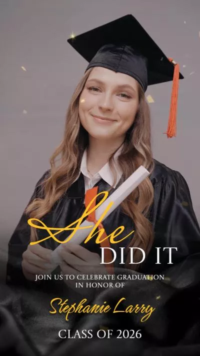 Class Of 2026 Personal Graduation Party Digital Invite Short Video