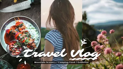 Collage Travel Vlog Youtube Video Cover