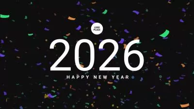 Confetti Black Countdown Welcome 2026 Happy New Year Business Intro