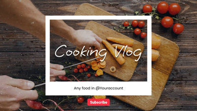 烹飪食物視頻博客寶麗來 YouTube 視頻封面