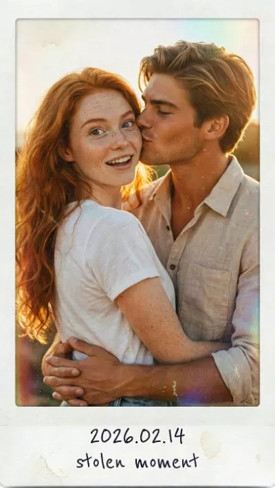 Couple Bokeh Polaroid Kiss Instagram