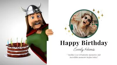 Creative Fun 3d Animation Style Happy Birthday Card