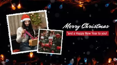 Creative Merry Christmas New Year Wish Greeting Photo Collage Slideshow