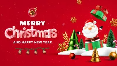 Cute Cartoon Red Christmas New Year Countdown Celebration Greeting Intro